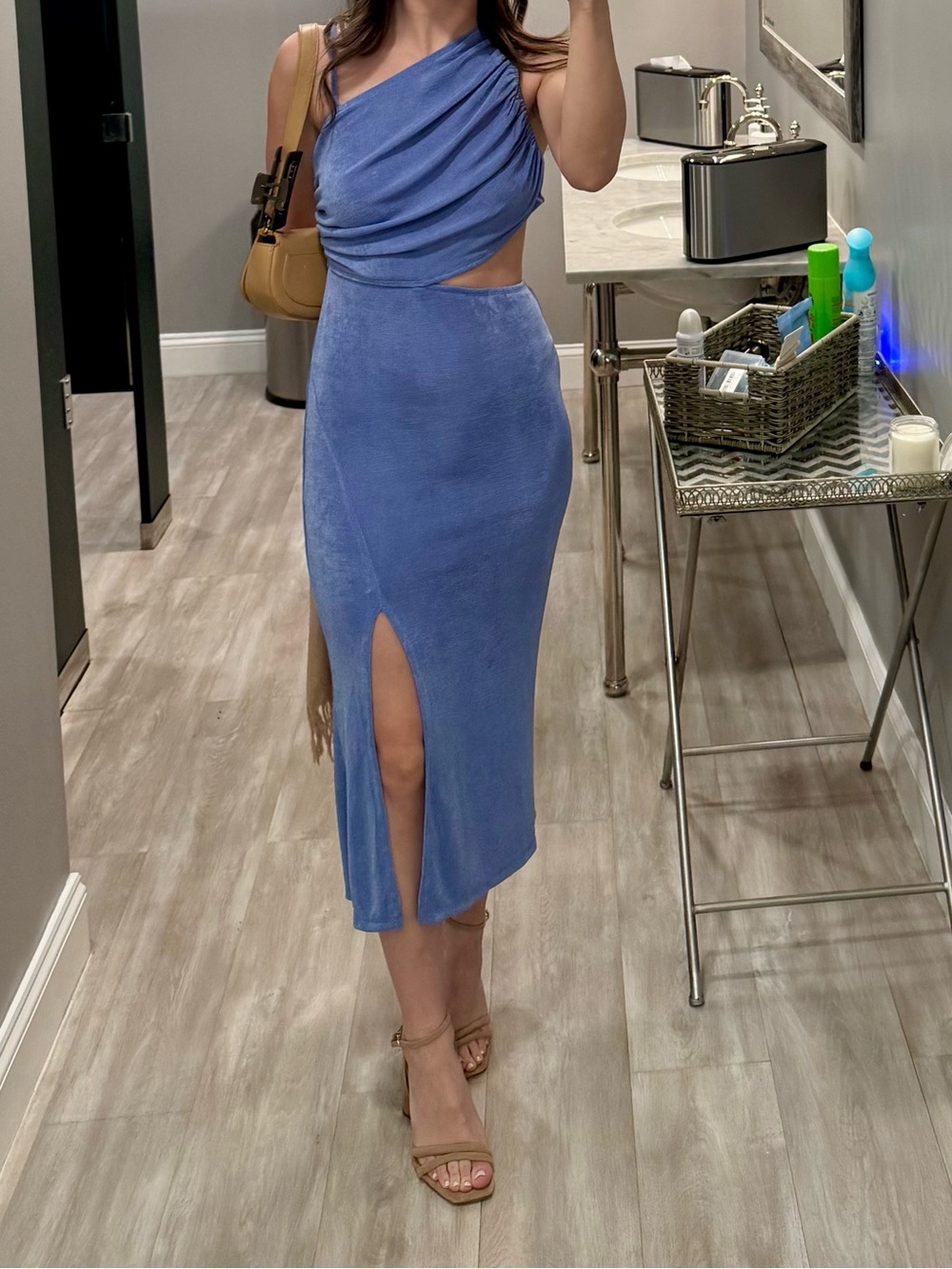 Hello Molly Cutout One Shoulder Midi Dress